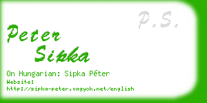 peter sipka business card